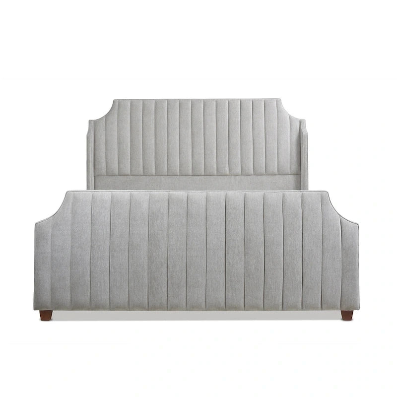 Struttura letto imbottita a righe verticali (king size)