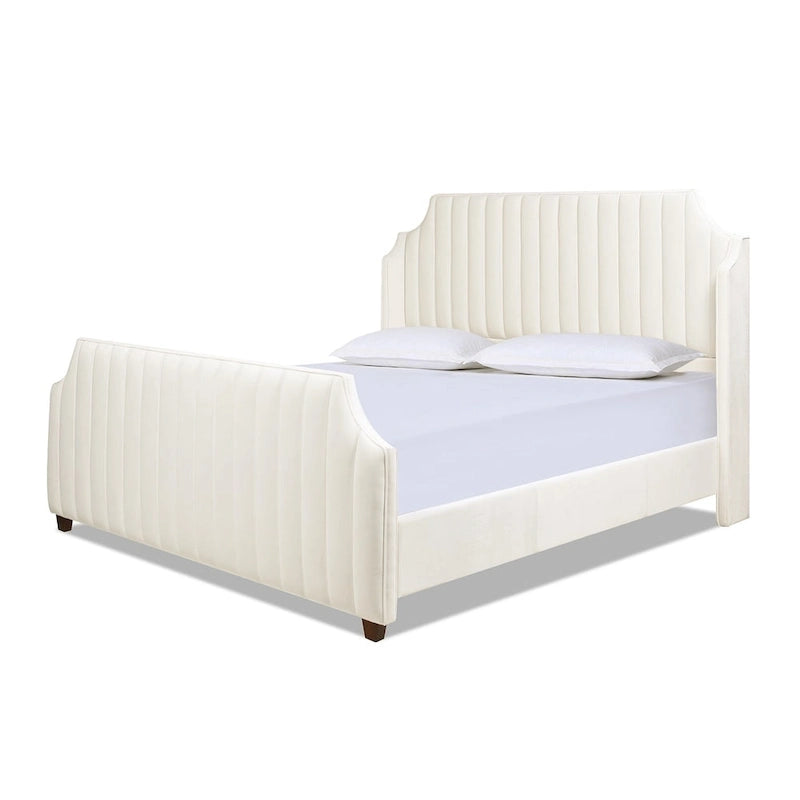 Struttura letto imbottita a righe verticali (king size)