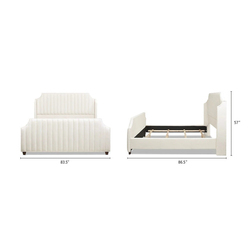 Struttura letto imbottita a righe verticali (king size)