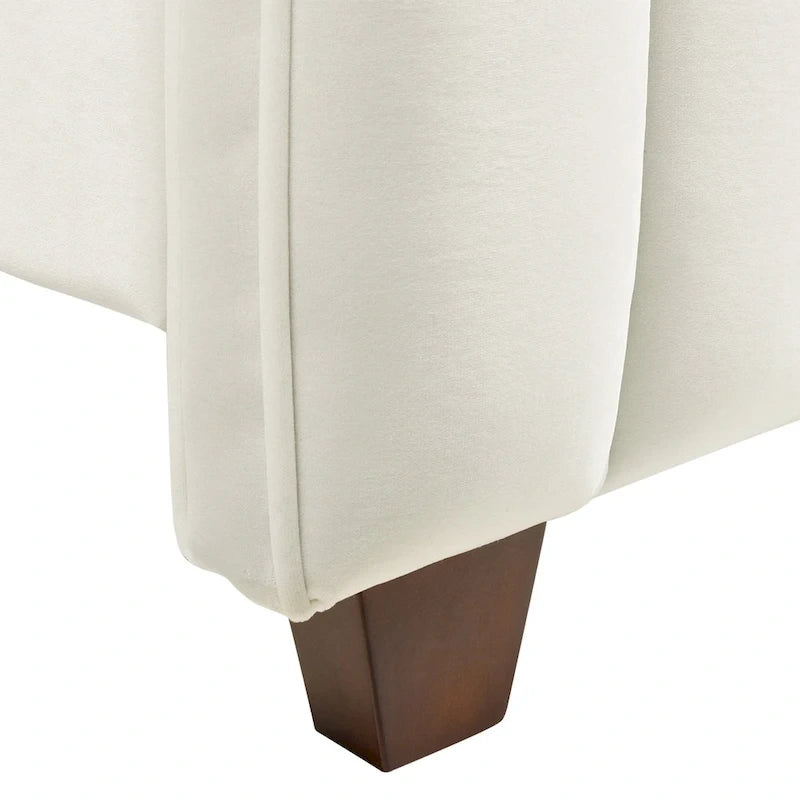 Struttura letto imbottita a righe verticali (king size)