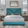 Faux Leather Upholstered Platform Bed Frame with Adjustable Headboard