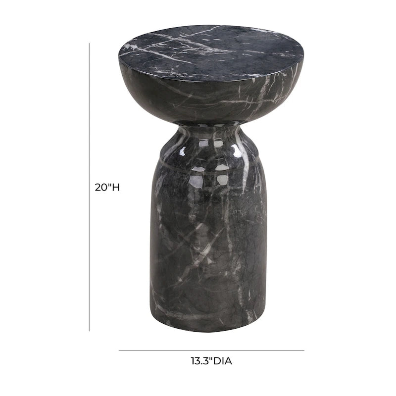 Tavolino laterale in marmo nero