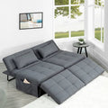Sleeper Chair Bed, 4 In 1 Multi-Function Convertible Ottoman Bed, Breathable Linen Bed Chair, Convertible Sofa Bed