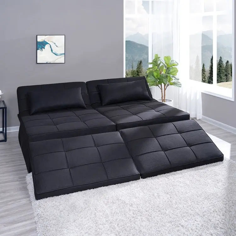 Poltrona letto, pouf letto trasformabile multifunzione 4 in 1, poltrona letto in lino traspirante, divano letto trasformabile