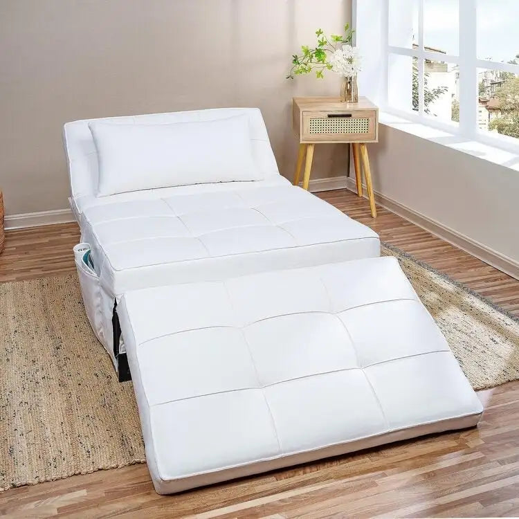 Poltrona letto, pouf letto trasformabile multifunzione 4 in 1, poltrona letto in lino traspirante, divano letto trasformabile