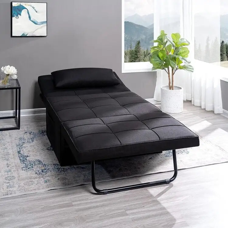 Poltrona letto, pouf letto trasformabile multifunzione 4 in 1, poltrona letto in lino traspirante, divano letto trasformabile