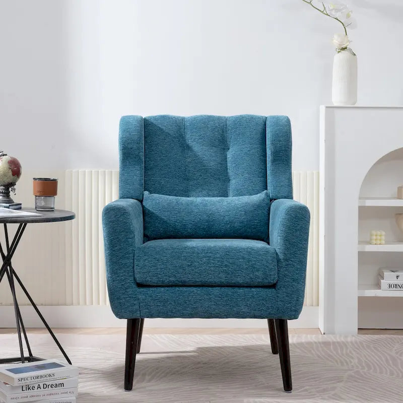 Poltrona decorativa moderna, poltrona in ciniglia per il soggiorno, comoda poltrona lounge con imbottitura morbida per spazi ridotti e camere da letto