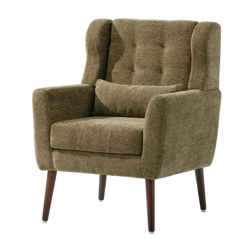 Poltrona decorativa moderna, poltrona in ciniglia per il soggiorno, comoda poltrona lounge con imbottitura morbida per spazi ridotti e camere da letto