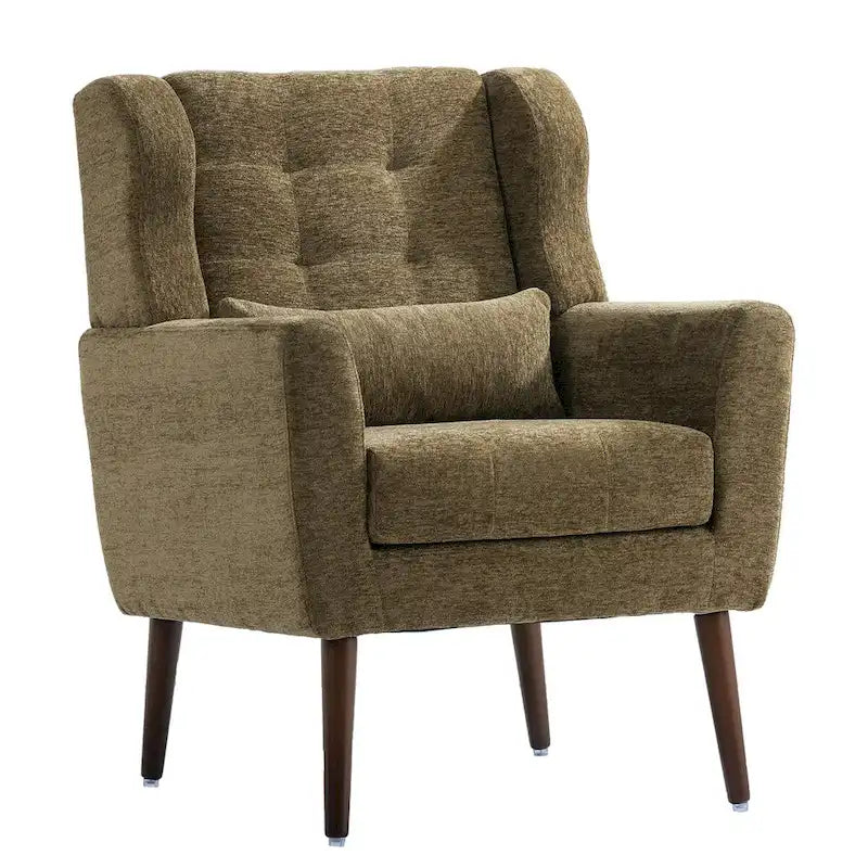 Poltrona decorativa moderna, poltrona in ciniglia per il soggiorno, comoda poltrona lounge con imbottitura morbida per spazi ridotti e camere da letto