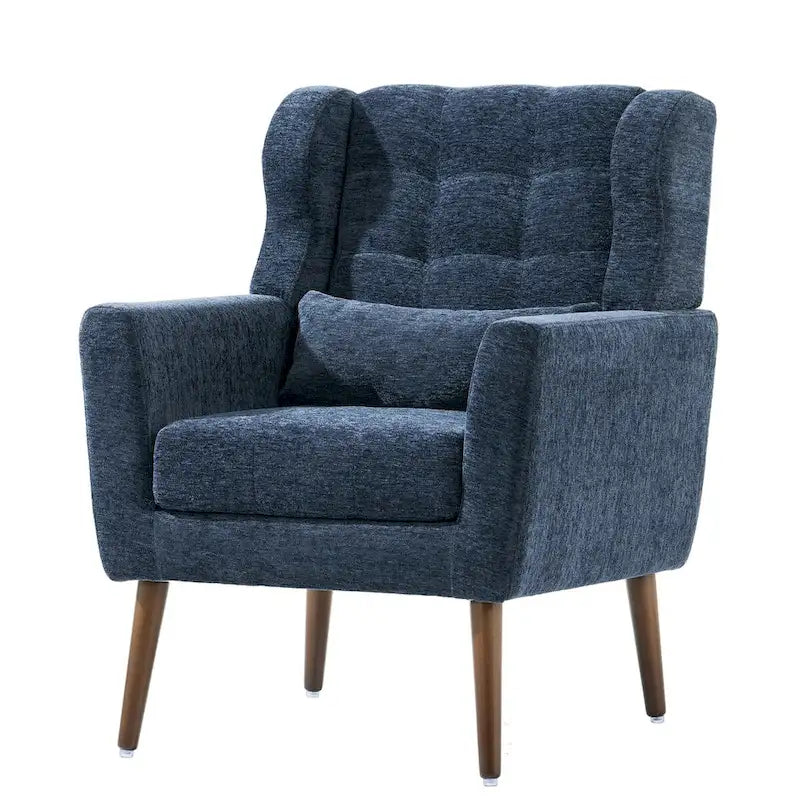 Poltrona decorativa moderna, poltrona in ciniglia per il soggiorno, comoda poltrona lounge con imbottitura morbida per spazi ridotti e camere da letto