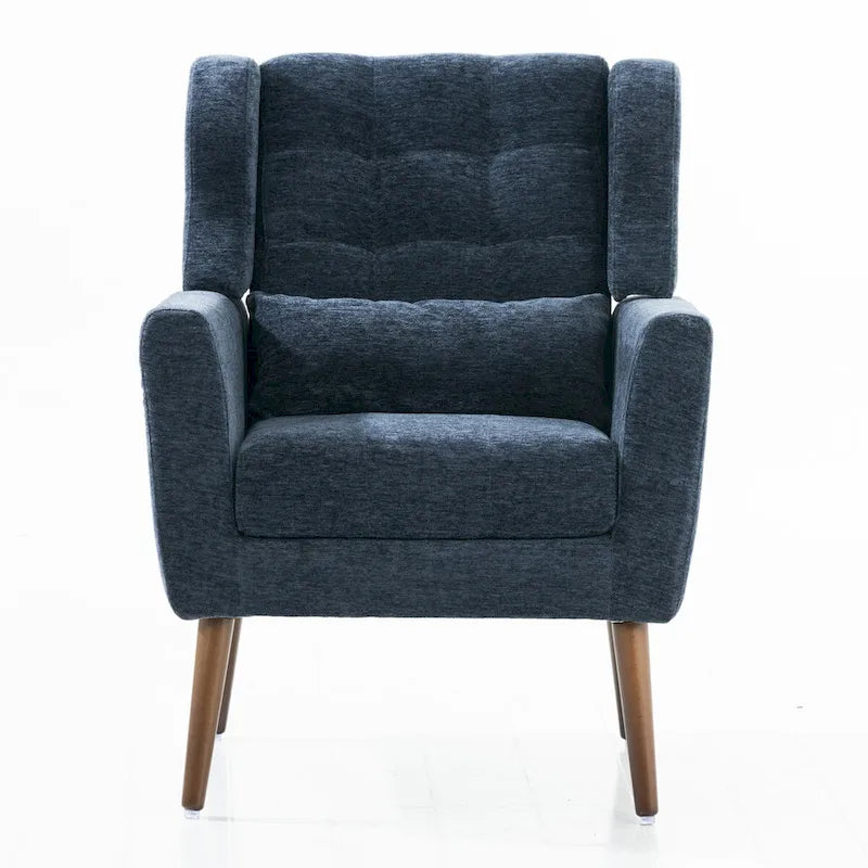 Poltrona decorativa moderna, poltrona in ciniglia per il soggiorno, comoda poltrona lounge con imbottitura morbida per spazi ridotti e camere da letto