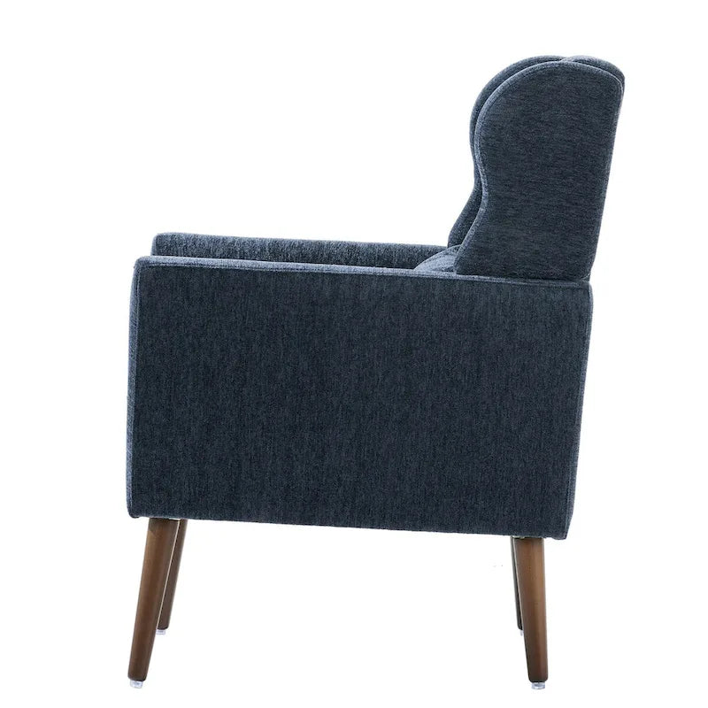 Poltrona decorativa moderna, poltrona in ciniglia per il soggiorno, comoda poltrona lounge con imbottitura morbida per spazi ridotti e camere da letto