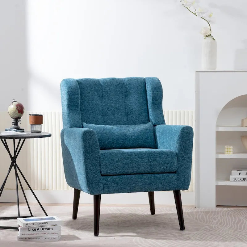 Poltrona decorativa moderna, poltrona in ciniglia per il soggiorno, comoda poltrona lounge con imbottitura morbida per spazi ridotti e camere da letto
