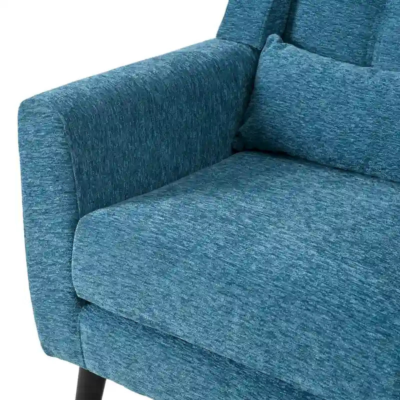 Poltrona decorativa moderna, poltrona in ciniglia per il soggiorno, comoda poltrona lounge con imbottitura morbida per spazi ridotti e camere da letto