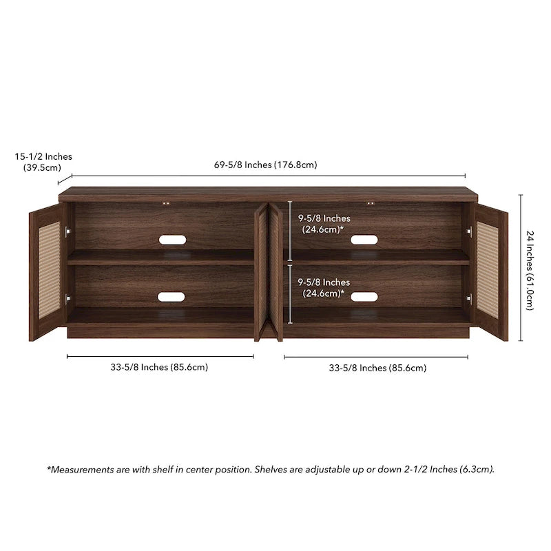 Rectangular TV Stand for TV's up to 78 - 70 Wide