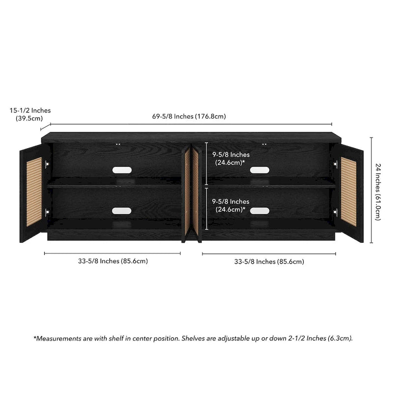 Rectangular TV Stand for TV's up to 78 - 70 Wide