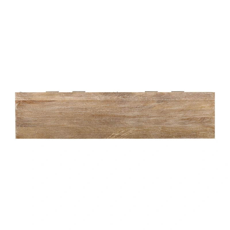 Credenza moderna di metà secolo da 72 pollici in legno di mango scanalato