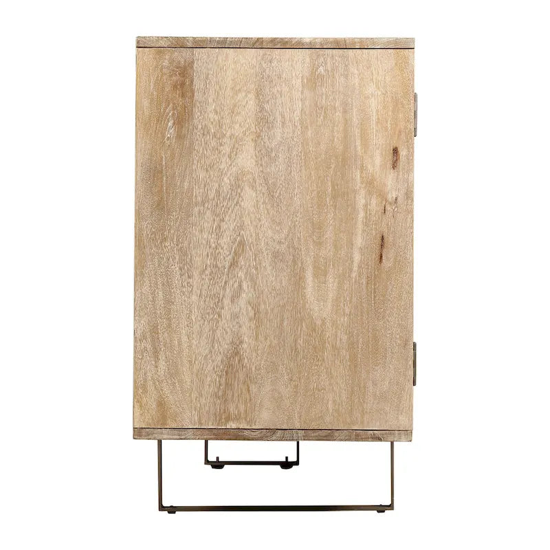 Credenza moderna di metà secolo da 72 pollici in legno di mango scanalato
