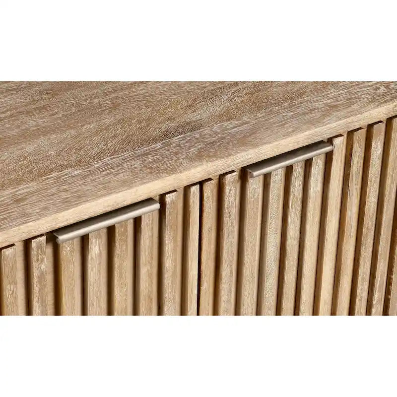 Credenza moderna di metà secolo da 72 pollici in legno di mango scanalato
