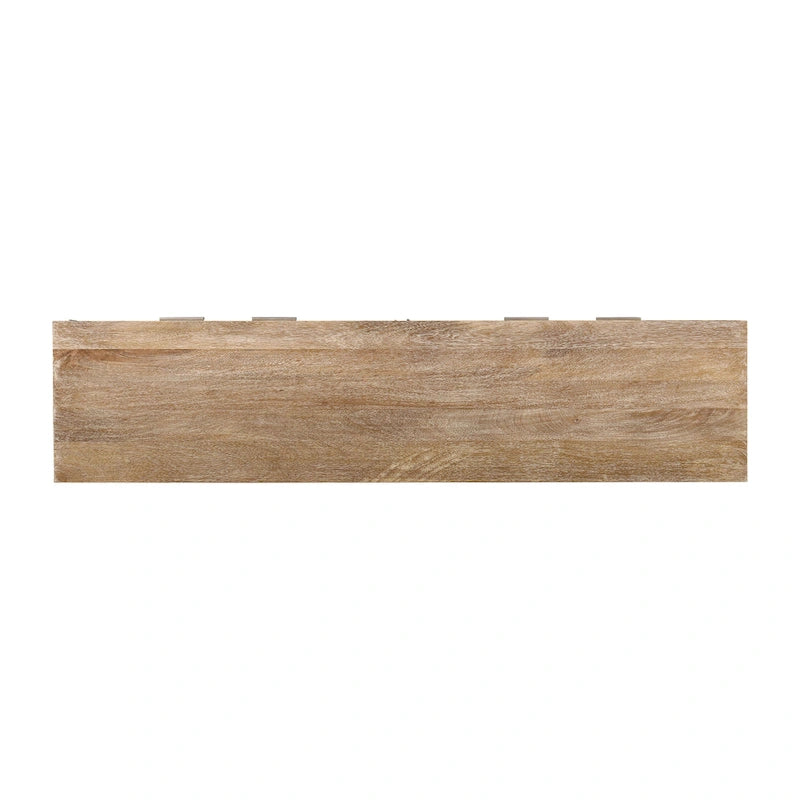 Credenza moderna di metà secolo da 72 pollici in legno di mango scanalato