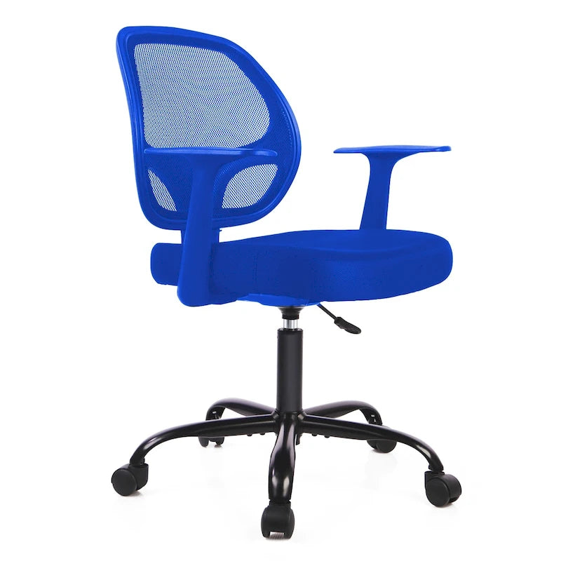 Sedia da ufficio per scrivania e computer, ergonomica, con schienale alto in rete e ruote, poggiatesta regolabile e comodi braccioli ribaltabili