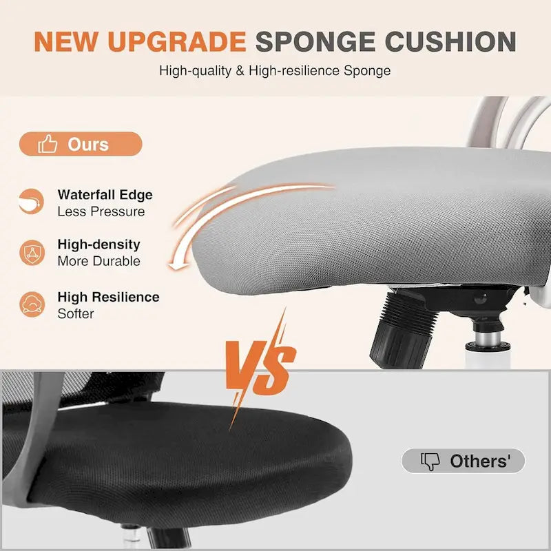 Office Computer Desk Chair, Ergonomic High-Back Mesh Rolling Work Chairs with Wheels Adjustable Headrests, Comfy Flip-up Arms