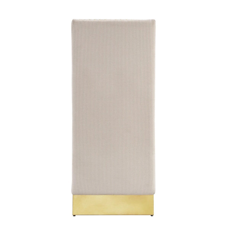 Set di 2 sedie da pranzo moderne in velluto color crema con gambe dorate